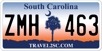 SC license plate ZMH463