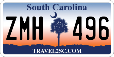SC license plate ZMH496