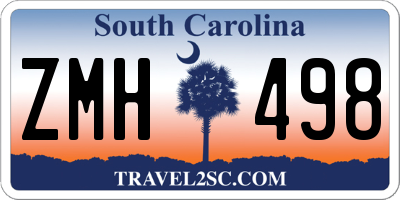SC license plate ZMH498