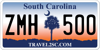 SC license plate ZMH500