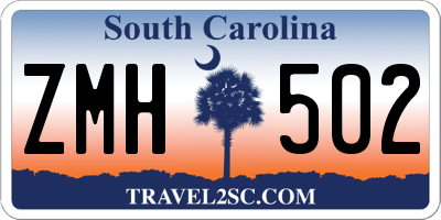 SC license plate ZMH502