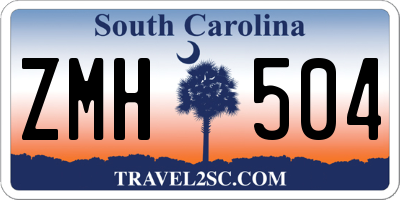 SC license plate ZMH504