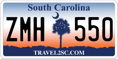 SC license plate ZMH550