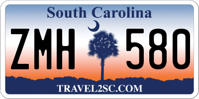 SC license plate ZMH580