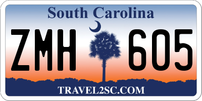 SC license plate ZMH605