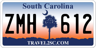 SC license plate ZMH612