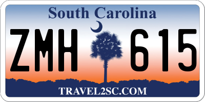 SC license plate ZMH615