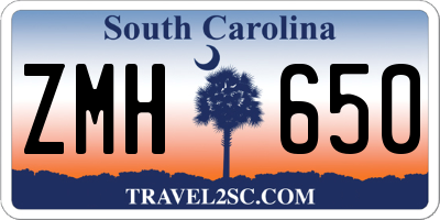 SC license plate ZMH650