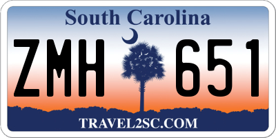 SC license plate ZMH651