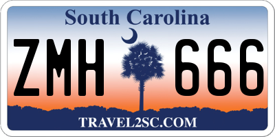 SC license plate ZMH666