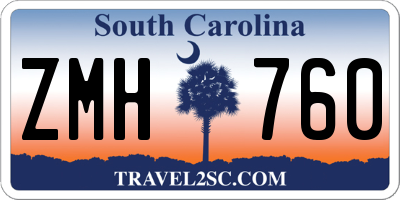 SC license plate ZMH760