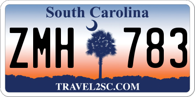 SC license plate ZMH783