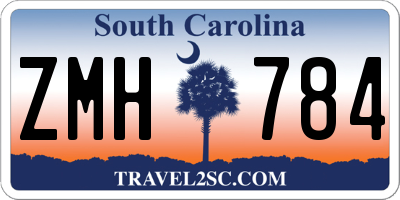 SC license plate ZMH784