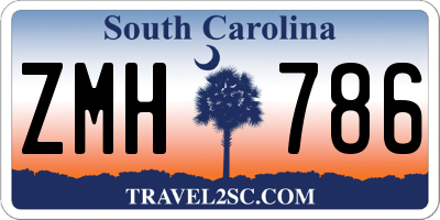 SC license plate ZMH786
