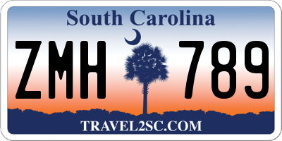 SC license plate ZMH789