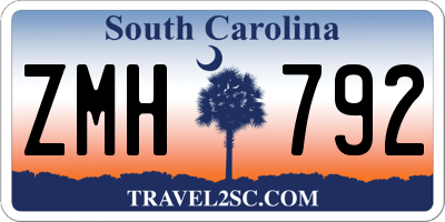 SC license plate ZMH792