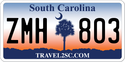 SC license plate ZMH803