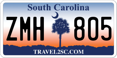 SC license plate ZMH805