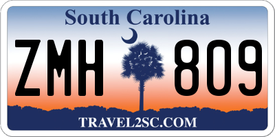 SC license plate ZMH809