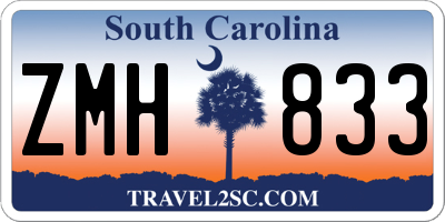 SC license plate ZMH833