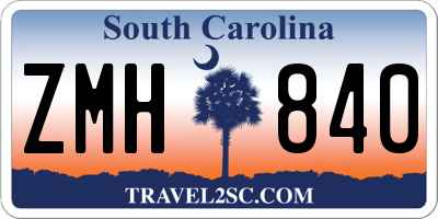 SC license plate ZMH840