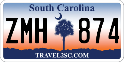 SC license plate ZMH874
