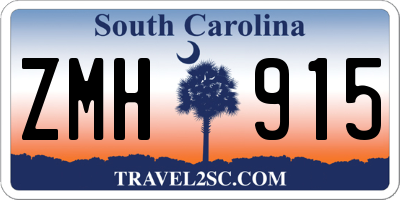 SC license plate ZMH915