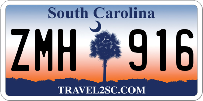 SC license plate ZMH916
