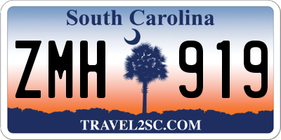 SC license plate ZMH919