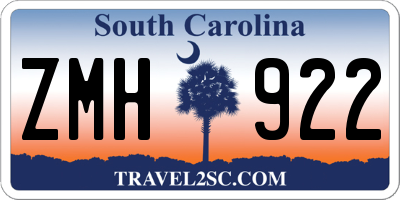 SC license plate ZMH922