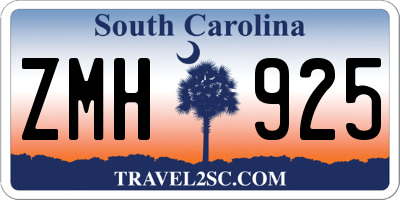 SC license plate ZMH925