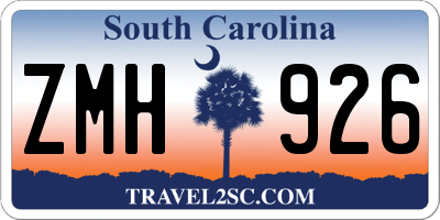 SC license plate ZMH926