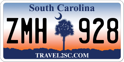 SC license plate ZMH928