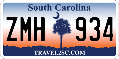 SC license plate ZMH934
