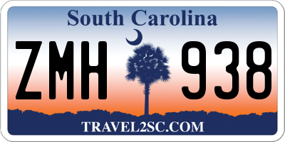 SC license plate ZMH938