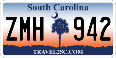 SC license plate ZMH942