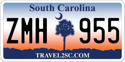 SC license plate ZMH955