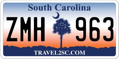 SC license plate ZMH963