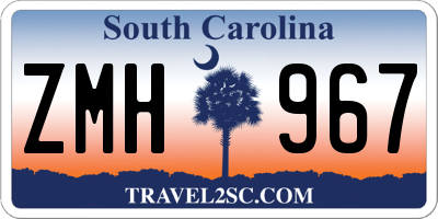 SC license plate ZMH967
