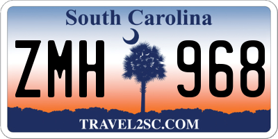 SC license plate ZMH968