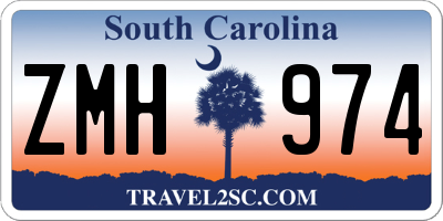 SC license plate ZMH974