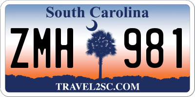 SC license plate ZMH981