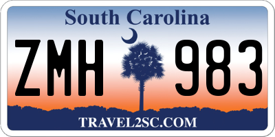 SC license plate ZMH983