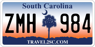 SC license plate ZMH984