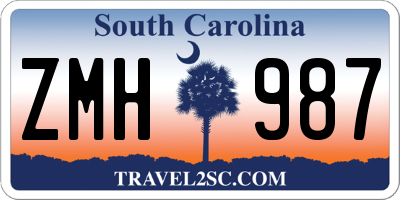 SC license plate ZMH987