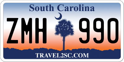 SC license plate ZMH990