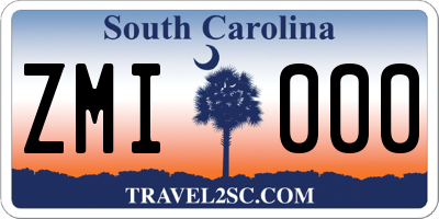 SC license plate ZMI000