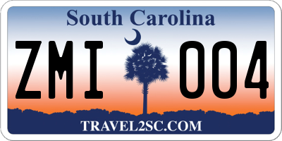SC license plate ZMI004