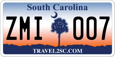 SC license plate ZMI007