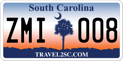 SC license plate ZMI008